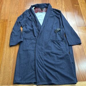 NWT Ted Baker Navy Heather Plated Fleece Robs size L